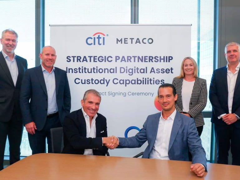 Citi and Metaco Partnership signing