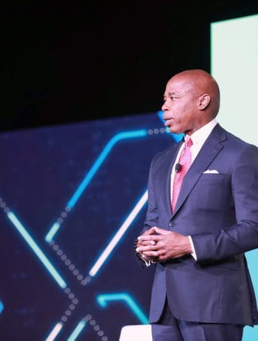 NYC Mayor Eric Adams delivers the opening keynote at Fintech Nexus USA 2022 on May 25, 2022.