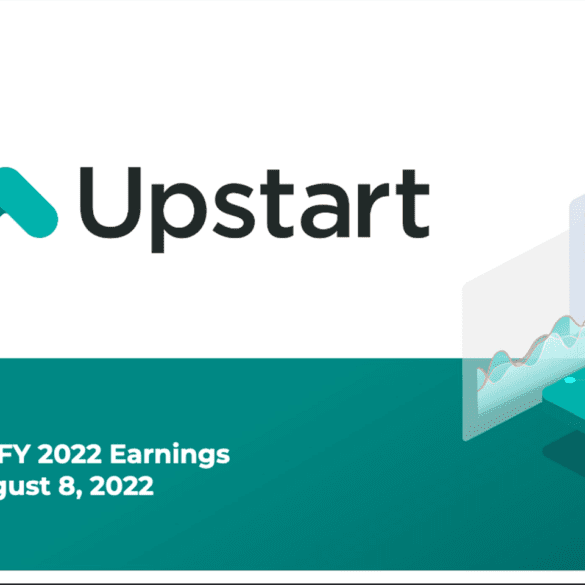 Graphic slide of Upstart Earnings presentation, Q2 2022
