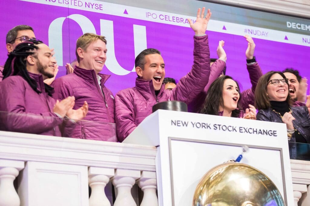 Nubank at its Initial Public Offering in the New York Stock Exchange.
